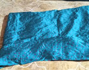 Teal Embroidered Dress Material
