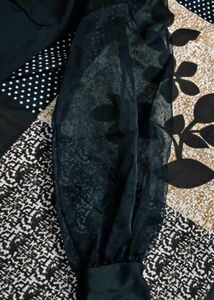 Elegant Black Sheer Sleeve Dress
