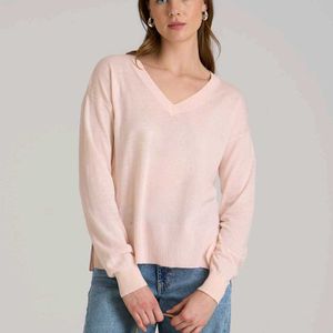 M&S Collection Pink V-Neck Knit Sweater