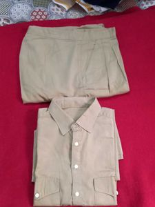 MENS BEIGE PATTAN SET Shirt and Pants
