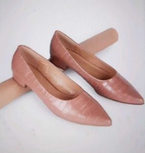 Allen Solly Chic Pink Croc Embossed Flats