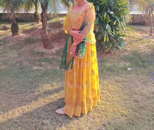 Vibrant mustard Yellow Lehenga set