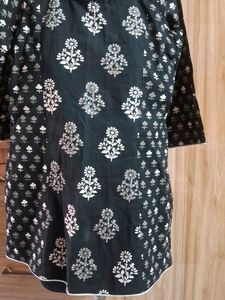 Stylish Black Printed Kurti short length