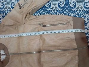 Men's Tan Leather Bomber Jacket