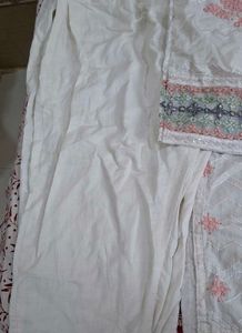 Embroidered White Kurta Set with Dupatta