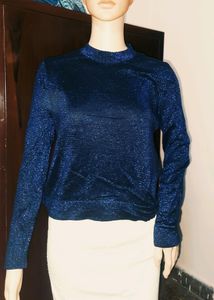 Blue Shining Top Looks Great For Party,Dates , Birthday And Other Outing