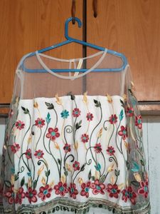 Net Top With Thread Work ,Wide Hands