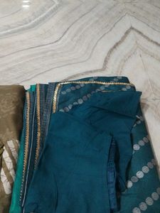 combi Stylish Batik Print Saree with Blouse