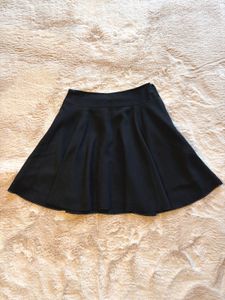 Black skater skirt with lace trim