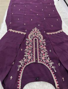 Embroidered Purple Kurta Set with Dupatta
