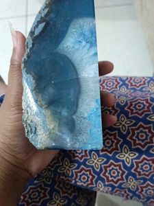 900 gram Blue Agate Geode Bookend