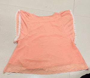 Peach Embroidered Kurti Top