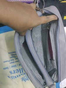 Stylish Grey Shoulder Bag with Embellishments