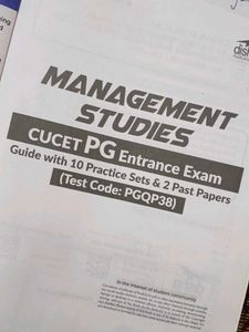 Management Studies CUCET PG Entrance Exam Guide