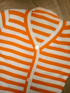 Striped V-Neck Cardigan🧡