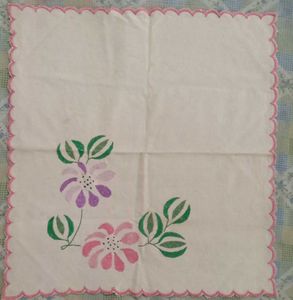 Vintage Embroidered Dressing Table Mat Set