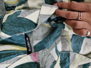 Vibrant Leaf Print Palazzo Pants