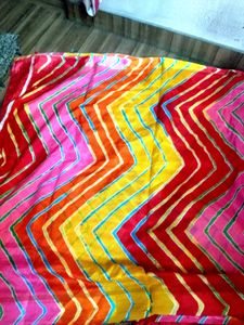 Vibrant Zigzag Print Saree