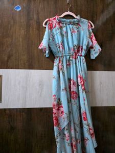 Beautiful Floral Cold Shoulder Dress