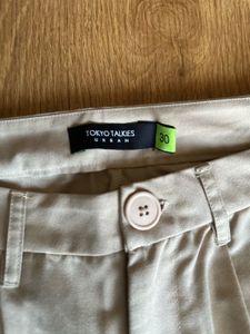 Beige Straight Leg Trousers