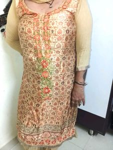 silky ❤️Embroidered Kurta with Salwar and Dupatta