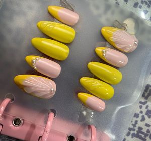 Summer Yellow French Press On Nails