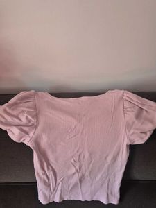 Chic Puff Sleeve Ribbed Top