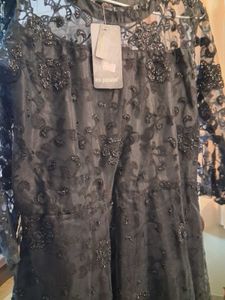 Black Lace Embellished Gown