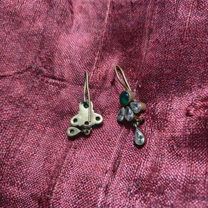 Emerald &amp; Crystal Drop Earrings