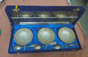 Vintage Silver Plated Bowl Set with Tray