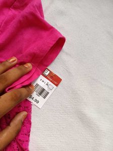 Pink Lace Trimmed Kurta Set