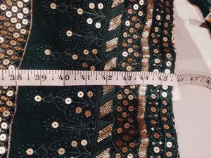 Elegant Teal Kurta Set with Gold Embellishments