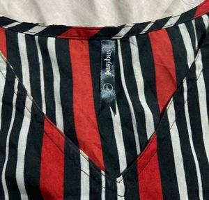Striped V-Neck Blouse