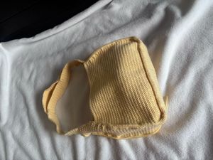 Handmade Yellow Crochet Shoulder Bag / Handbag