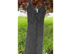 Black &amp; White Polka Dot Mini Dress