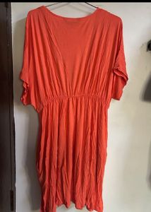 Coral Crochet Mini Dress