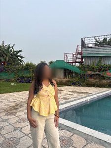 Chic Yellow Gingham Halter Top