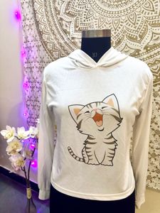 CuteCat Hoodie Top + Free Tee