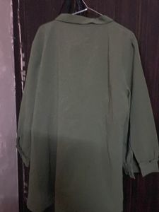 Green Ruffle Detail Top