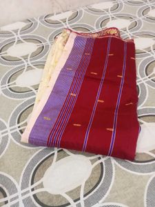 Elegant Cream and Gold Saree