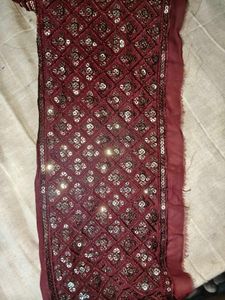 Maroon Embroidered lace