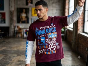 Men's Graphic Long Sleeve T-Shirt (M,L,XL)