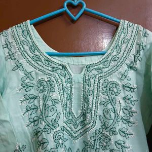 Beautiful sea green Kurta Set with Embroidery