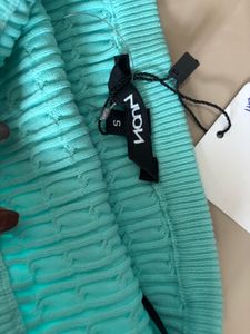 Aqua Blue Cable Knit Tube Top