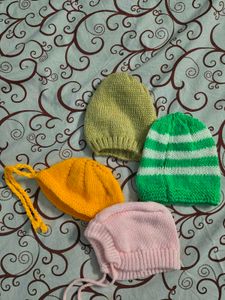 Handmade Baby Beanies Set