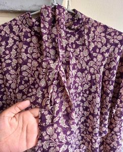 Mauve Printed Fashionable Top