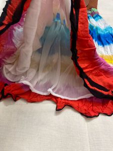 Bohemian Tie-Dye Tiered Skirt with Belt
