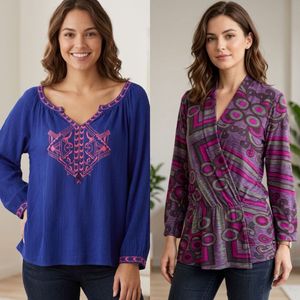 Combo 2 Abstract Tops - Blue & Purple
