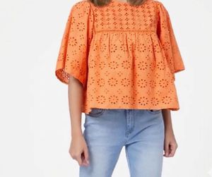 Vibrant Eyelet Top