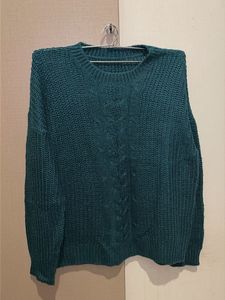 Teal Green Cable Knit Sweater